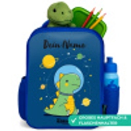 Dino - Planeet - Ster - Blauw Kinderrugzak - Blauw middel -inhoud_DE