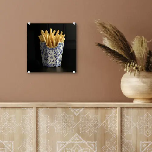 Friet - Porselein - Delfts blauw - Eten plexiglas 5mm klein -sfeer5