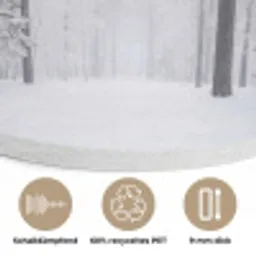 Bos - Sneeuw - Pad - Winter - Stilte Akoestische PET Vilt - Rond klein -closeup_DE