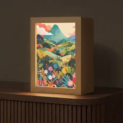 Zonlicht - Heuvels - Wolkenlucht Light Box met kabel (Tafellamp) klein -z3d_website