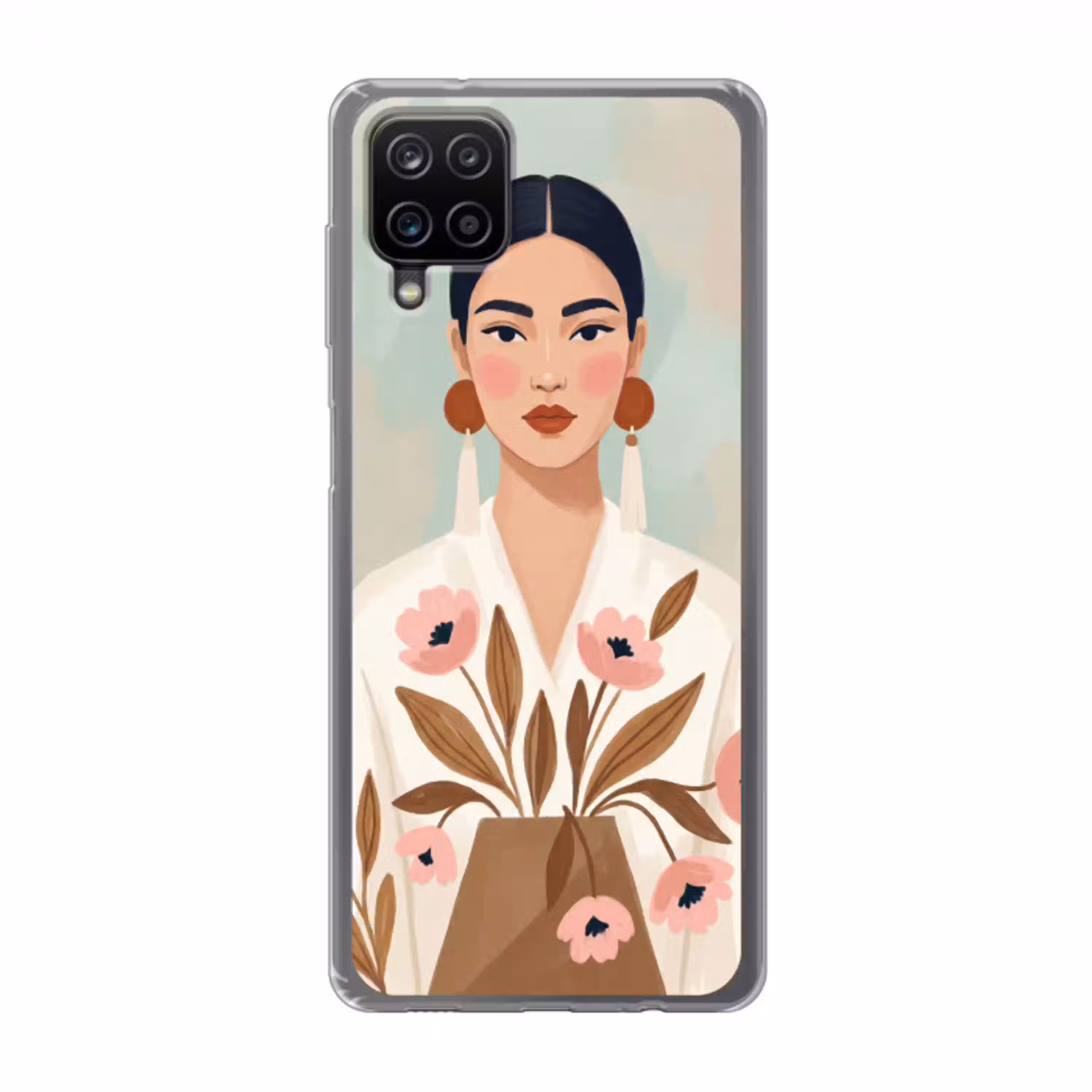 Vrouw - Kimono - Pastel Telefoonhoesje Samsung Galaxy A12 klein -3d