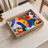 Vormen - Abstract - Stippels - Blauw Dienblad Rechthoek middel -sfeer1