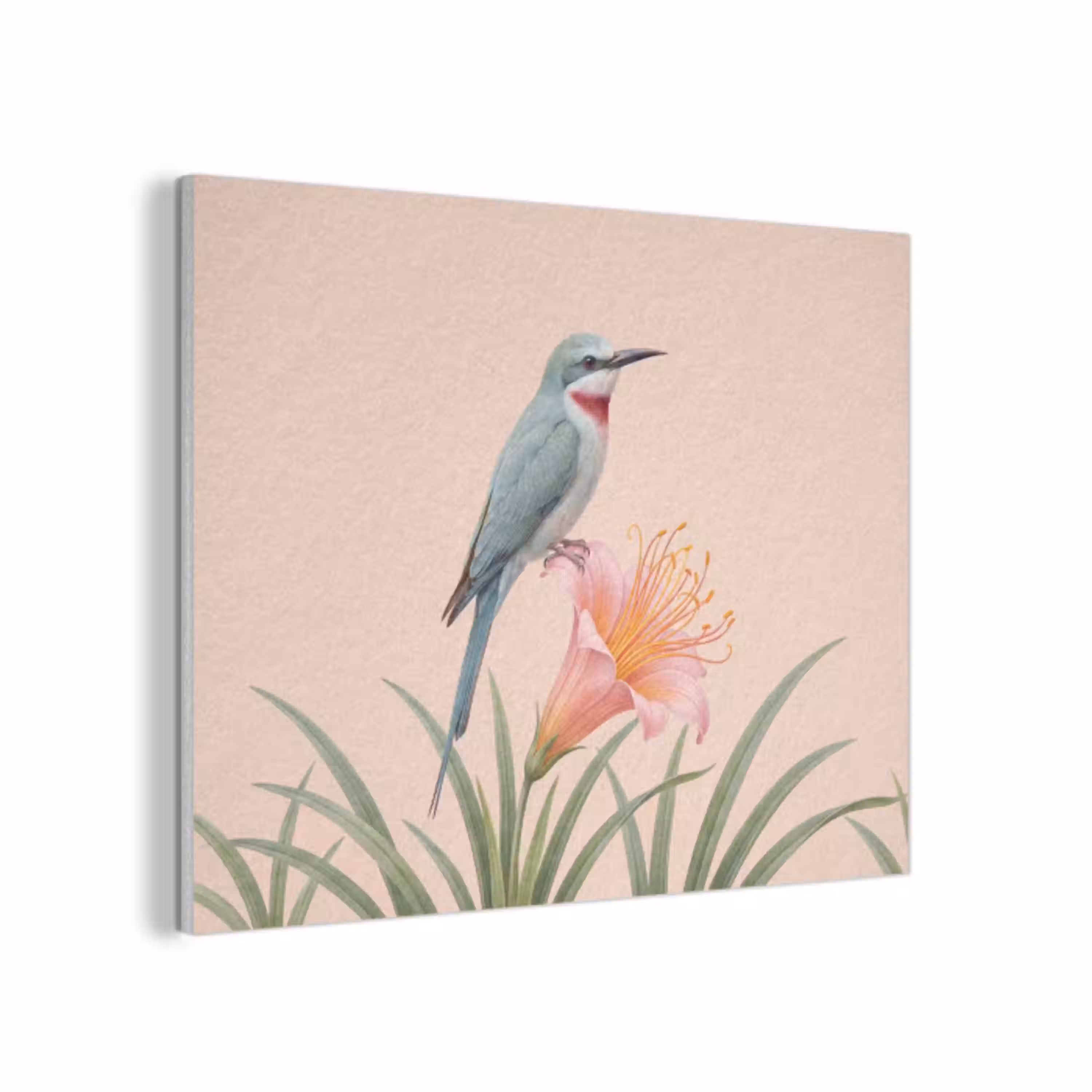 Vogel - Bloem - Natuur - Roze PET vilt klein -3d