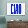 Ciao - Hoofdletters - Blauw - Minimalistisch canvas 2cm klein -sfeer4