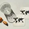 Wereldkaart - Zwart - Inkt onderzetter kurk middel -sfeer4