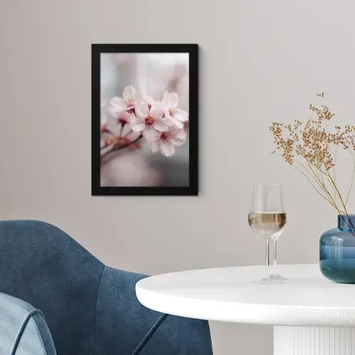 Bloesems - Meeldraden - Geel - Wazig fotolijst zwart zonder passe partout klein -sfeer4