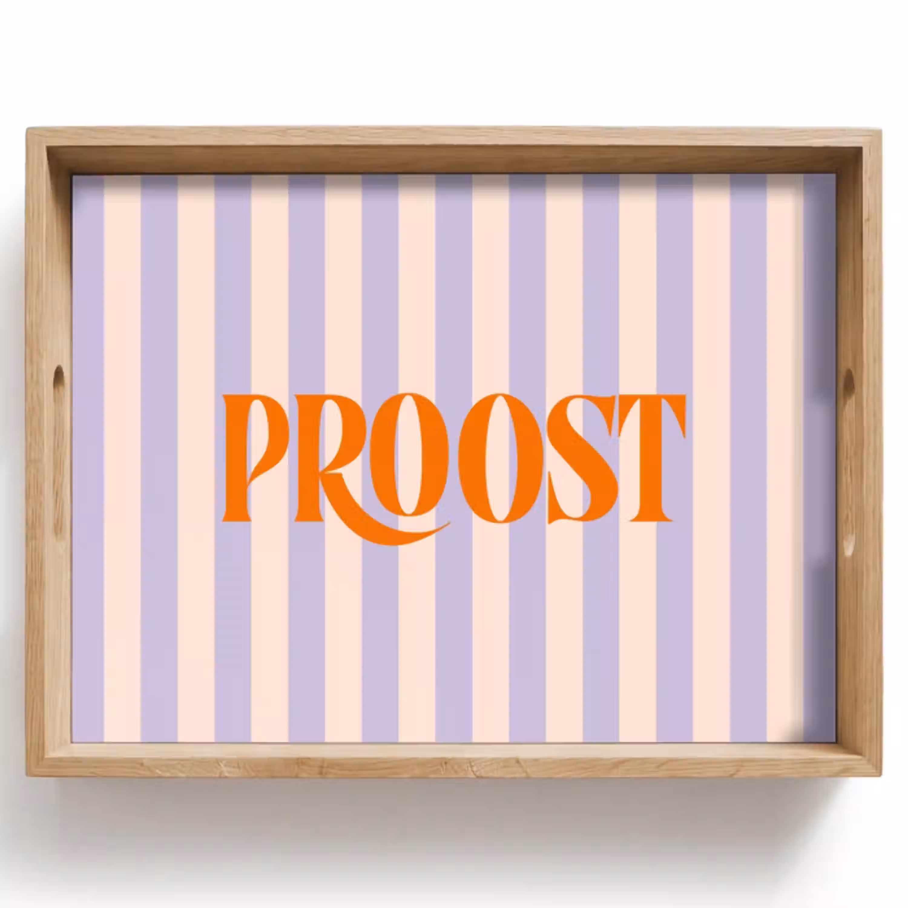 Lila - Oranje - Strepen - Proost Dienblad Rechthoek middel -z3d_shopping