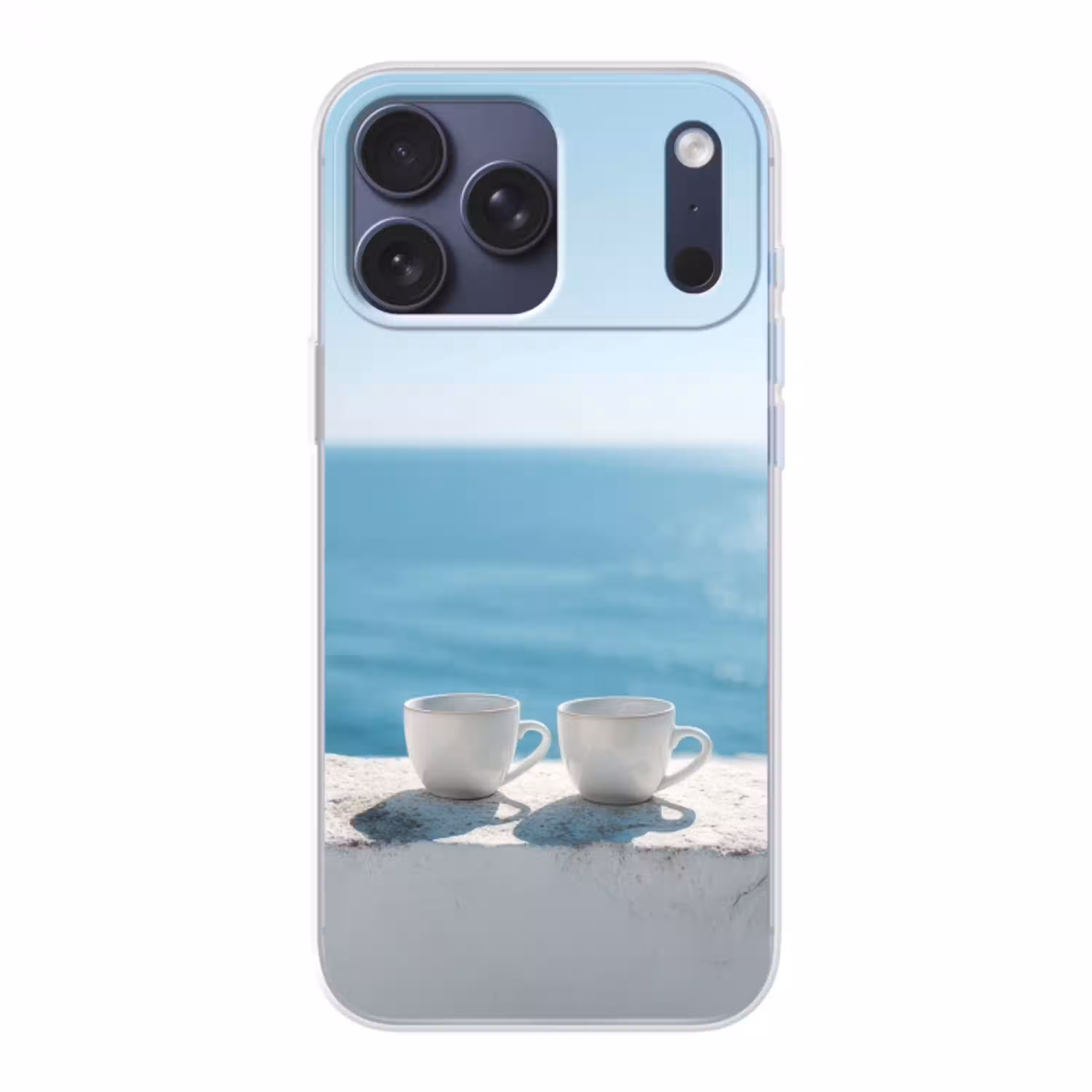 Zee - Koffiekopjes - Zomers Telefoonhoesje iPhone 17 Pro Max klein -3d