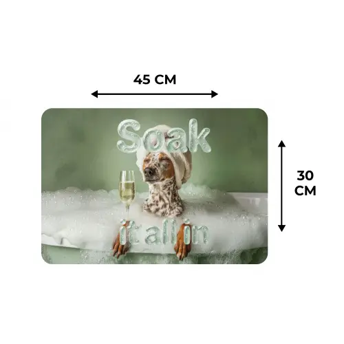Soak it all in - Hond - Bad Placemat vinyl groot -specs