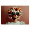 Vrouw - Macarons - Bril Placemat vinyl groot -zzsfeer1_Kitchenyeah-website