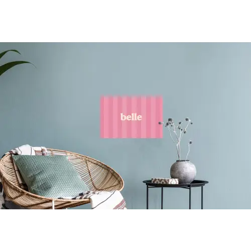 Roze - Gestreept - Belle Muursticker klein -plant
