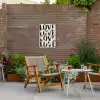 Love - Hart - Beige Tuinposter op houten frame 2 cm dik klein -sfeer3