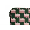 Vlechtpatroon - Groen - Roze - Geometrisch laptophoes neopreen klein 279 -detail
