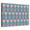 Blauw - Retro - Patroon - Hartjes Textielframe zwart klein 947 -3d