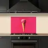Schepijs - Roze - Hoorntje keuken achterwand spatscherm klein -sfeer1