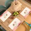 Palmbomen - Heuvels - Minimalistisch - Zachtroze Placemat vinyl groot -zzsfeer5_Kitchenyeah-website