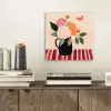 Vaas - Bloemen - Vlinder - Rood aluminium wit klein -sfeer1