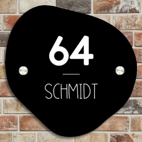 Zwart vlak - Modern Naambord Organisch middel -sfeer10