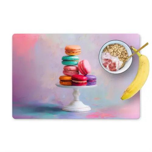 Macarons - Schaal - Pastel - Kleurrijk Placemat vinyl groot -zzzproduct_Kitchenyeah-website