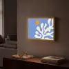 Minimalistisch - Organisch patroon - Blauw Light Box met batterij (Wandlamp) middel -sfeer1