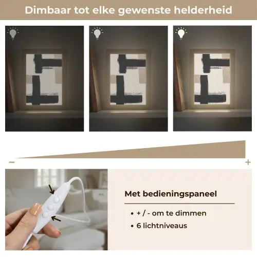 Zwart - Abstract - Japandi Light Box met kabel (Tafellamp) klein -USP_dimbaarNL