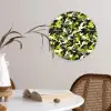Groen - Geel - Camouflage - Patroon Wandcirkel plexiglas klein 852 -sfeer4