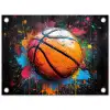 Basketbal in Kleurrijke Spatten tuinposter los doek klein -3d