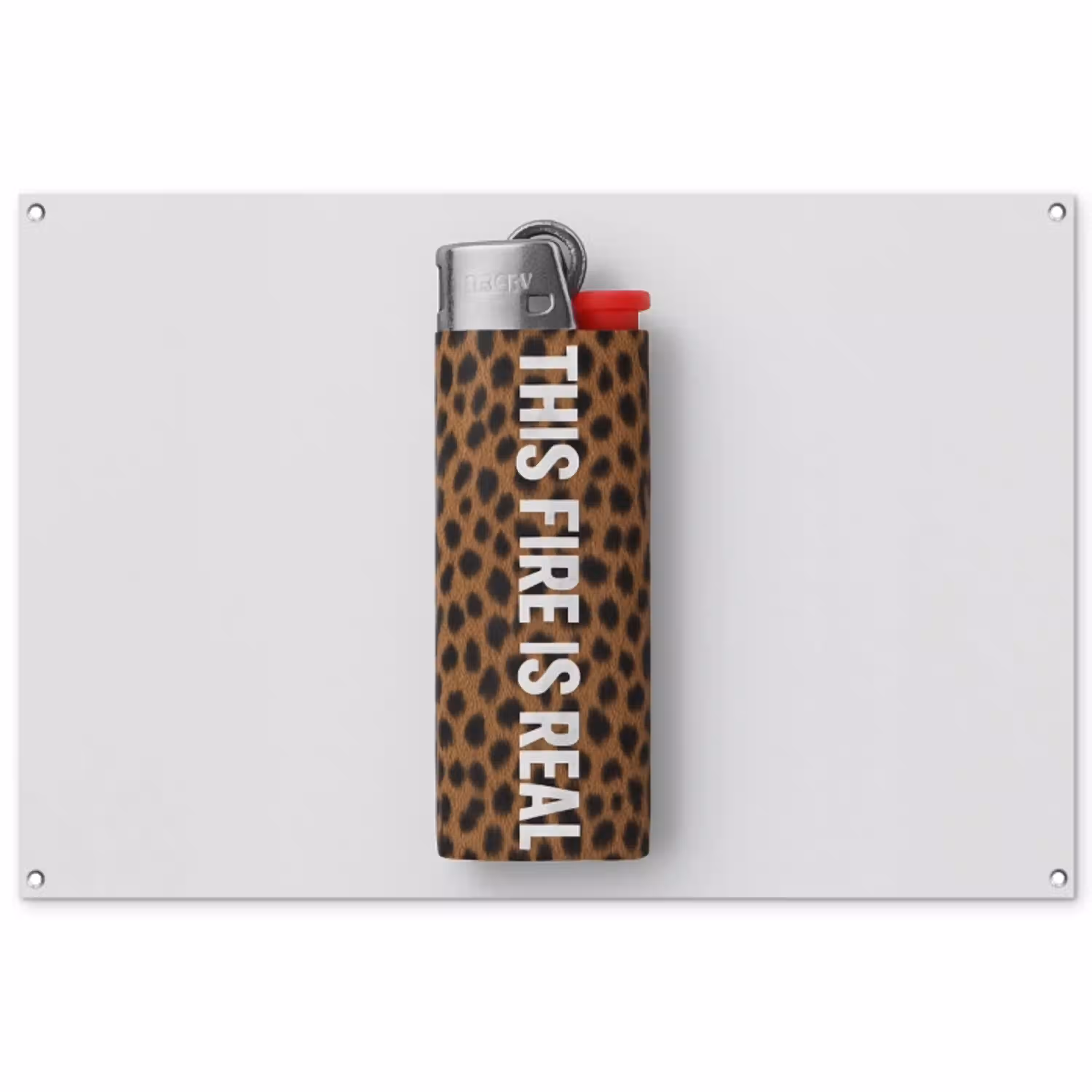 Aansteker - Quote - Panterprint tuinposter los doek groot -3d