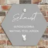 Effen lichtgrijs - Sierlijk Naambord Hexagon klein -sfeer2