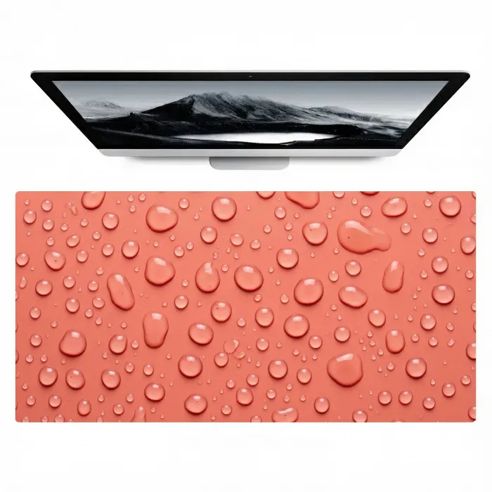 Water - Druppels - Roze Muismat XXL klein -zzz3d