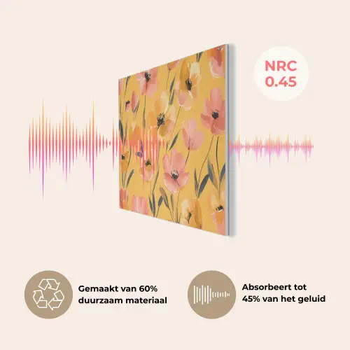 Bloemen - Geschilderd - Geel PET vilt klein -USP_NL