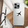 Minimalistisch - Silhouet - Zwart - Vliegtuig Hoesje iPhone 16 Pro Max met koord klein -sfeer4