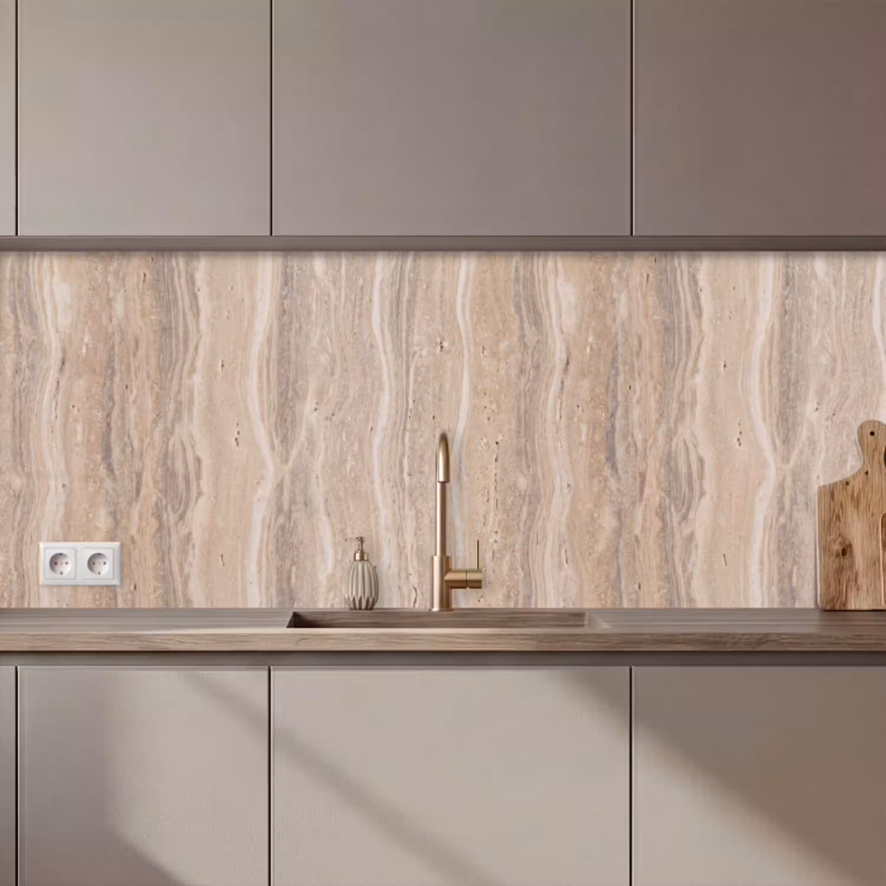 Steen - Patroon - Textuur - Natuurlijk - Beige keuken achterwand 2 middel zz_3dshopping