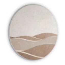 Abstract - Golven - Modern - Beige Akoestische PET Vilt - Rond klein -3d