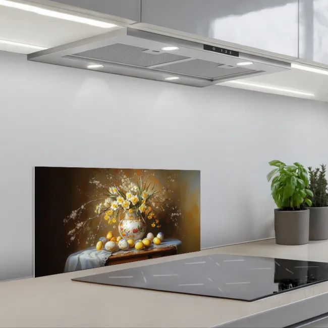 Paaseieren - Stilleven - Vaas keuken achterwand spatscherm klein -3d_schuin