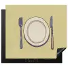 Illustratie - Bord - Bestek - Beige Inductie beschermer vinyl 3mm middel -3d