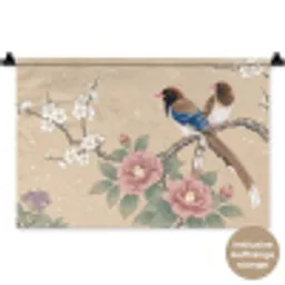 Bloemen - Vogels - Bloemen Wandkleed katoen klein -t3d_DE