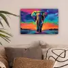 Olifant - Kleurrijk - Lucht - Abstract canvas 2cm klein -sfeer1