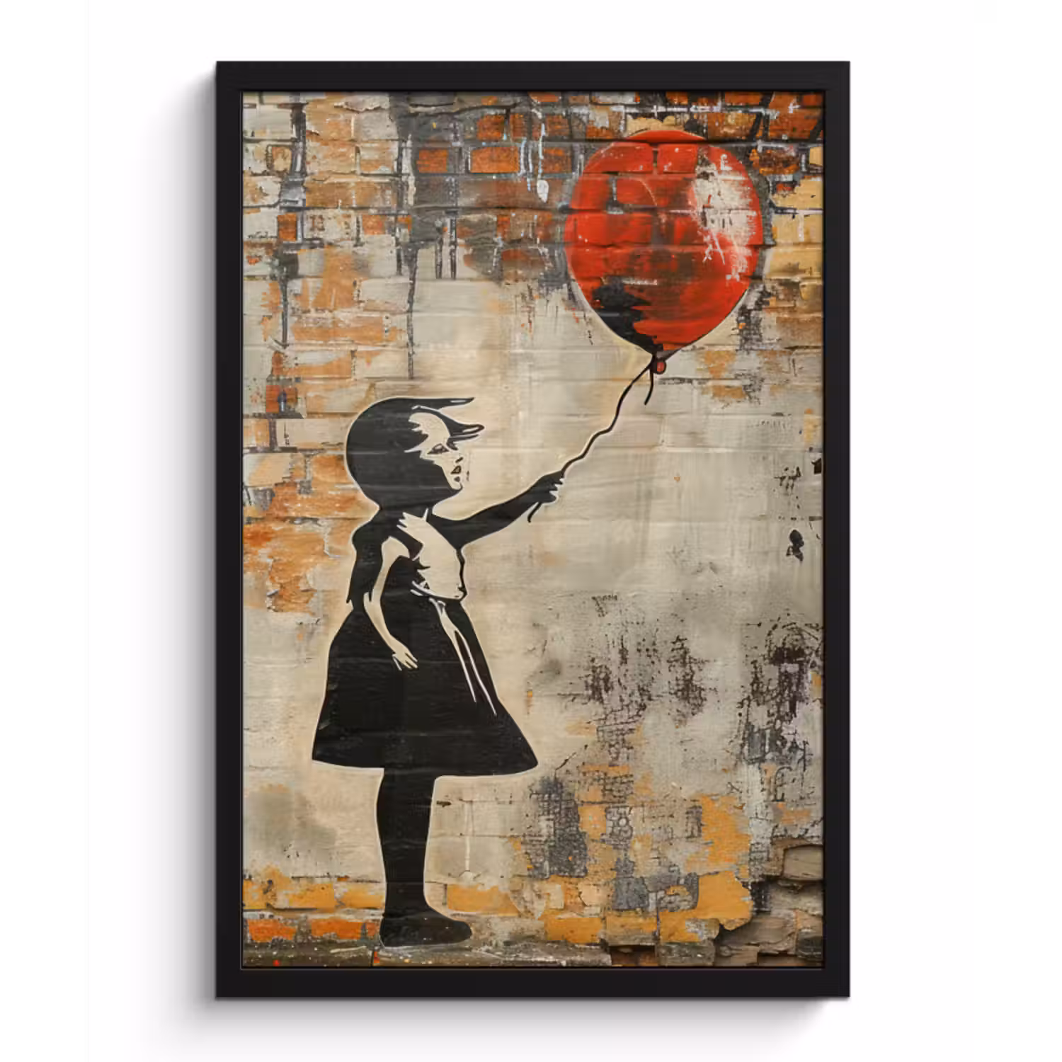 Poster met lijst - Graffiti - Banksy - Meisje - Street art