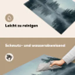 Bos - Meer - Mist - Natuur - Grijs Inductie beschemer met haakjes klein -ky-schoon-de
