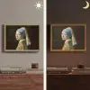 Meisje met de parel - Schilderij - Oude meesters - Vermeer Light Box met batterij (Wandlamp) middel -sfeer3