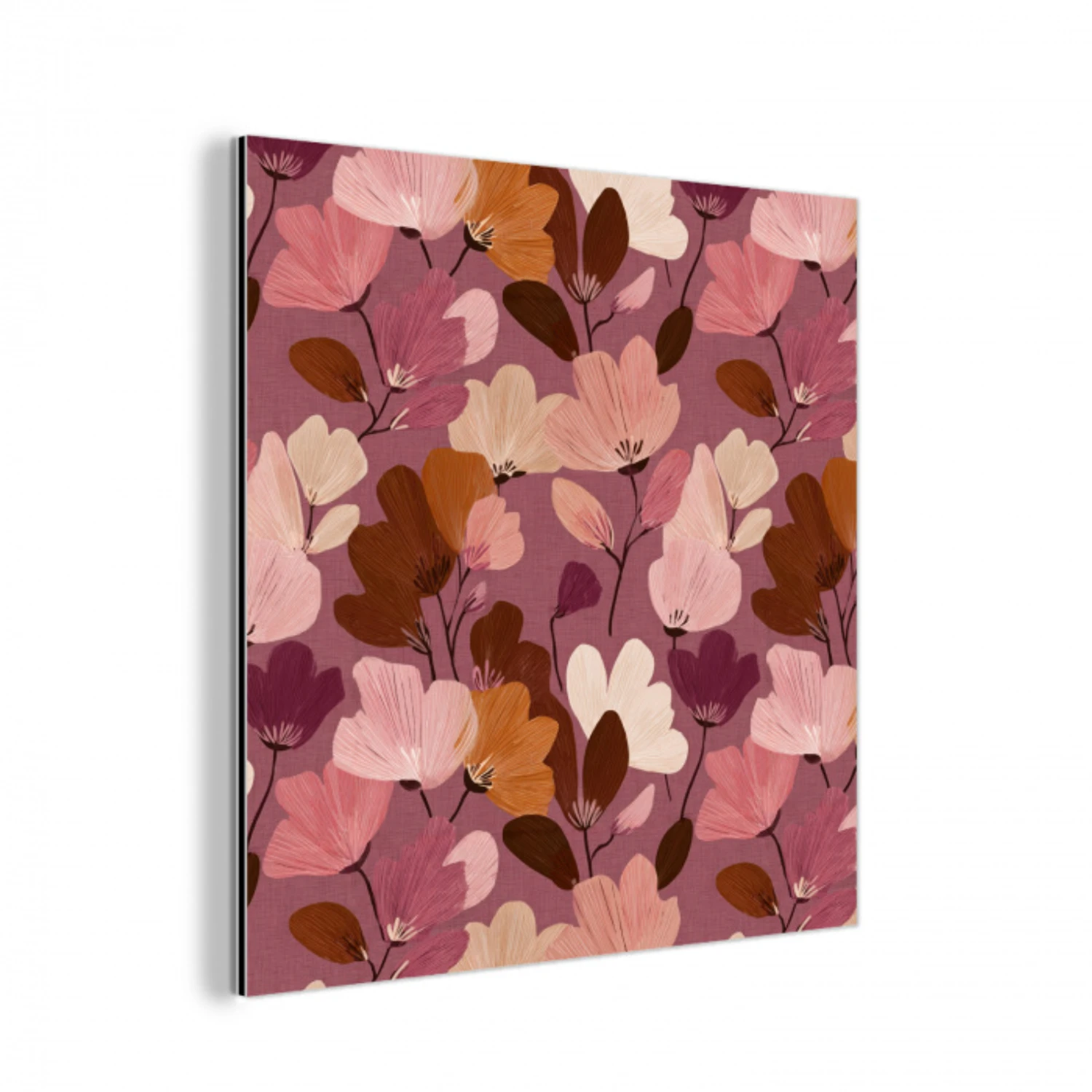 Bloem - Patroon - Roze aluminium wit klein 46 -3d