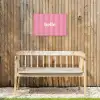Roze - Gestreept - Belle Tuinposter op houten frame 2 cm dik klein -sfeer4