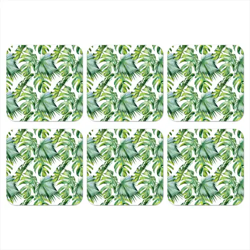 Bladeren - Monstera - Tropical - Jungle onderzetter kurk middel -3d