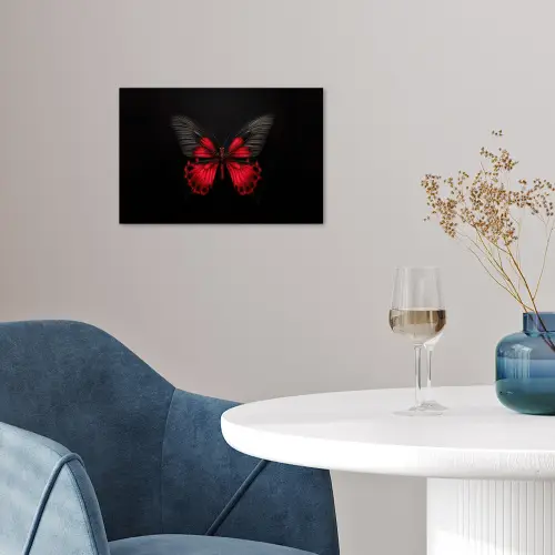 Vlinder - Rood - Contrast poster papier klein -sfeer3