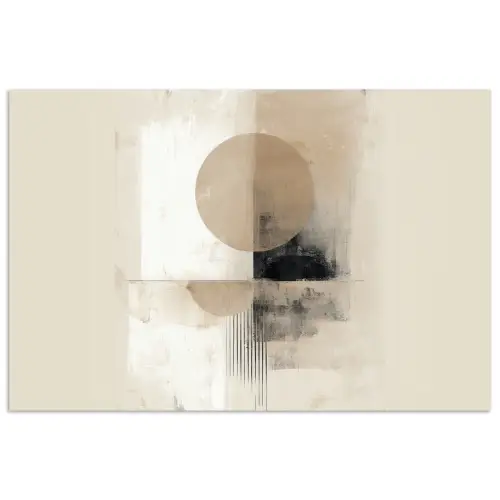Cirkel - Compositie - Diepte - Beige poster papier klein -3d