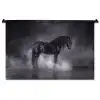 Paard - Magisch - Zwart Wandkleed katoen middel -zz3d