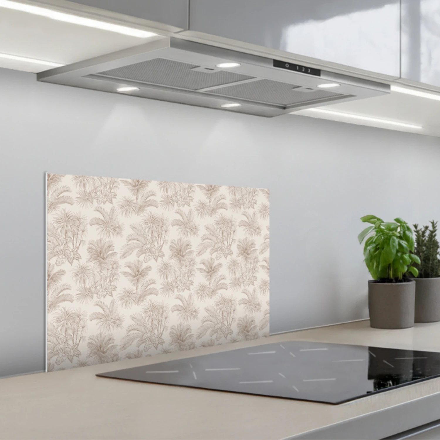 Bloemen - Beige - Planten - Vintage keuken achterwand spatscherm klein -3d_schuin