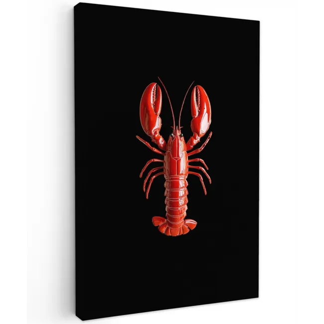 Kreeft - Glossier Rood - Zwart Tuinposter op houten frame 2 cm dik klein -3d