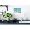 Glas - ijsblokjes - Citroen Muursticker klein -keuken